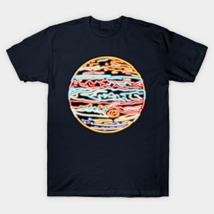 Electric Solar System Neon Jupiter T-Shirt